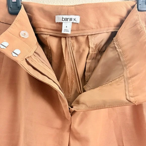 Bar III Women's Slim Straight Tan Trousers - Picture 5 of 8